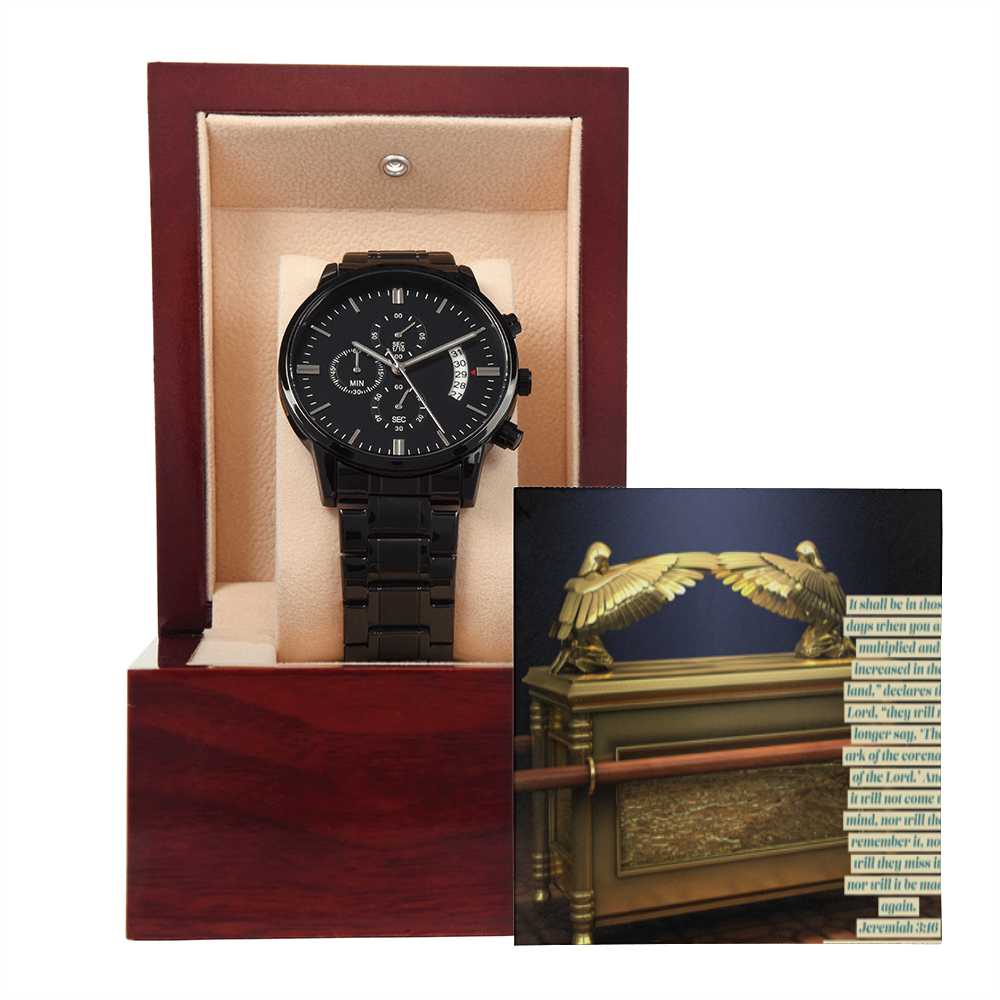 ARK OF COVENANT BLACK CHRONOGRAPH WATCH