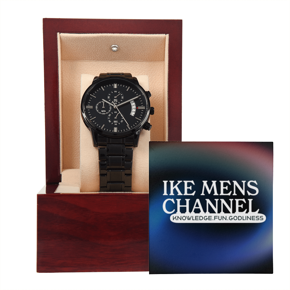 IKE MENS CHANNEL BLACK CHRONOGRAPH WATCH