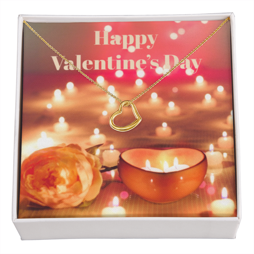 HAPPY VALENTINE'S DAY DELICATE HEART NECKLACE
