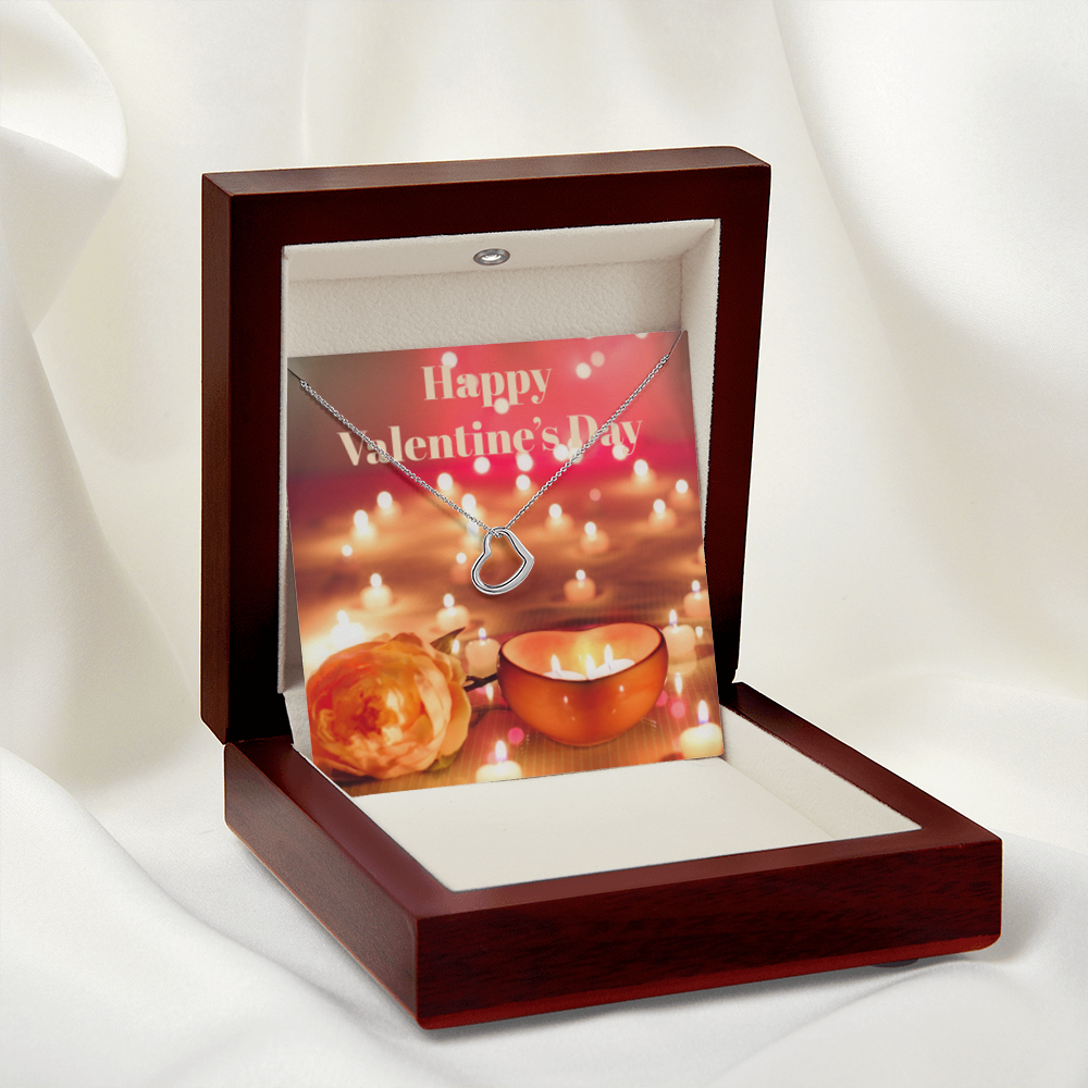 HAPPY VALENTINE'S DAY DELICATE HEART NECKLACE