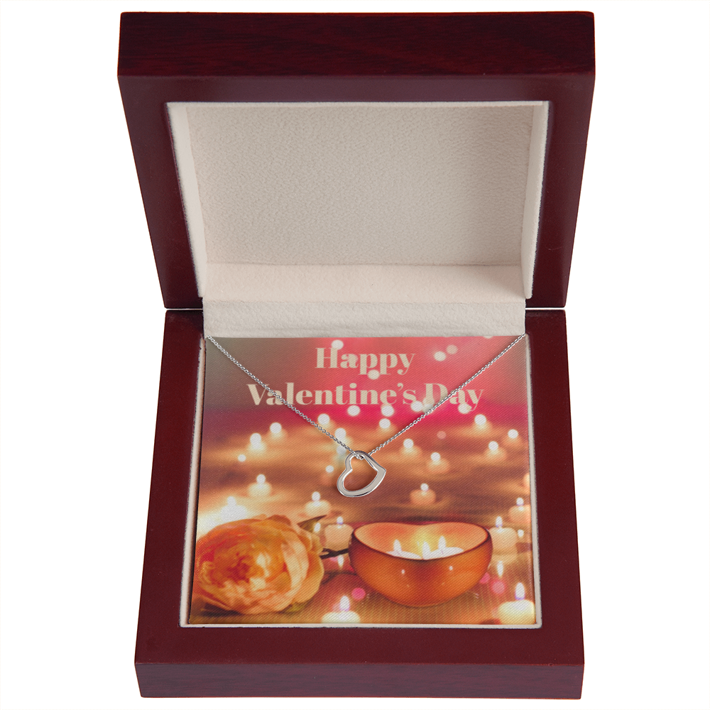 HAPPY VALENTINE'S DAY DELICATE HEART NECKLACE