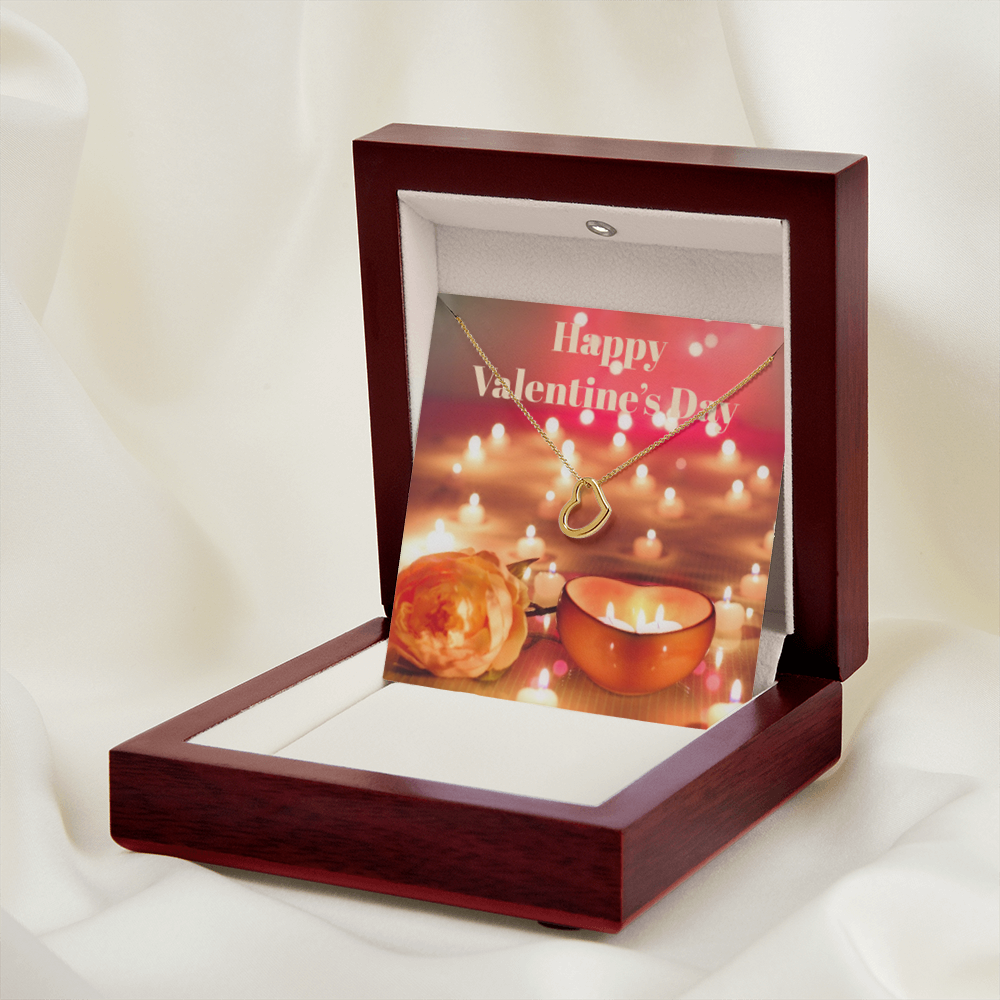 HAPPY VALENTINE'S DAY DELICATE HEART NECKLACE