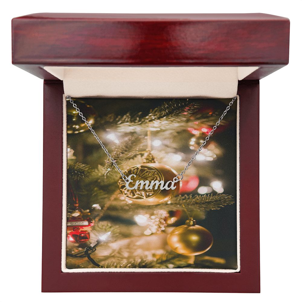 Merry Christmas Personalized Name Necklace