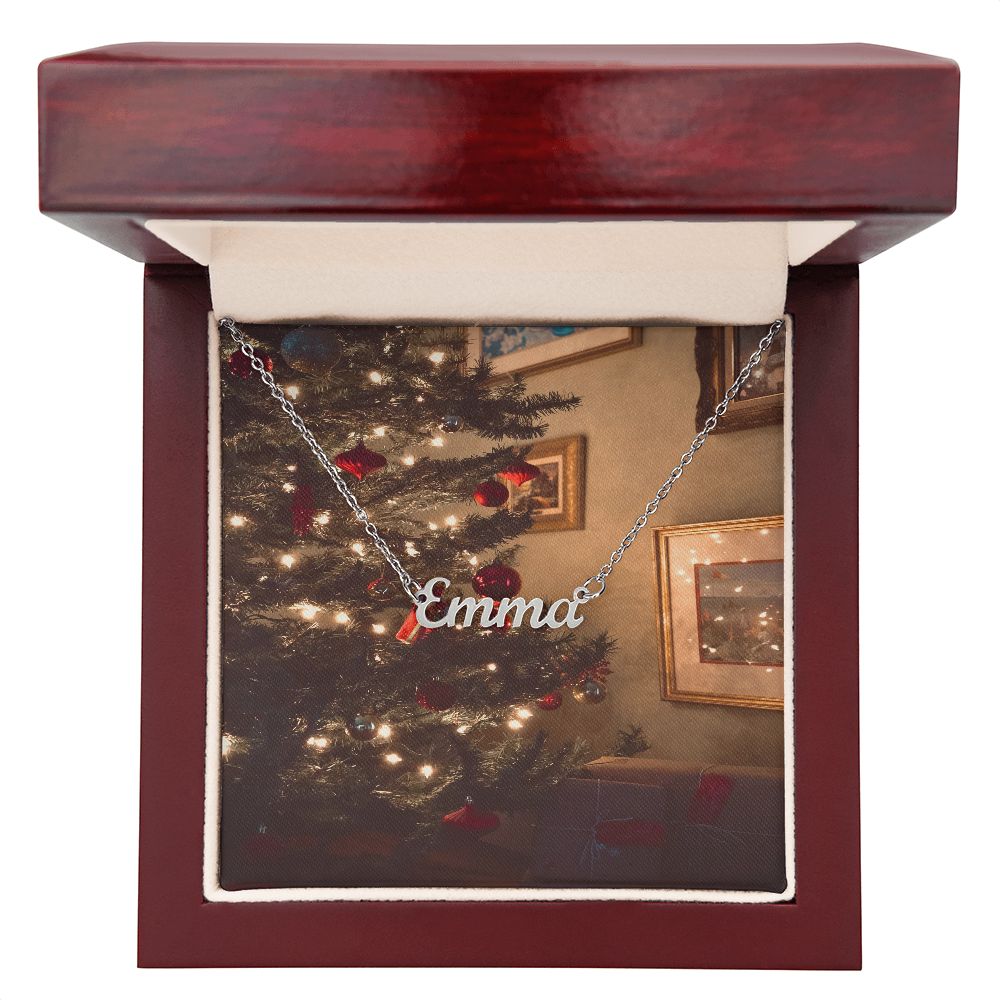 Merry Christmas Personalized Name Necklace