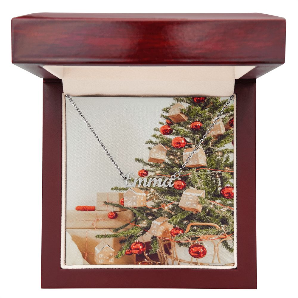 Merry Christmas Personalized Name Necklace