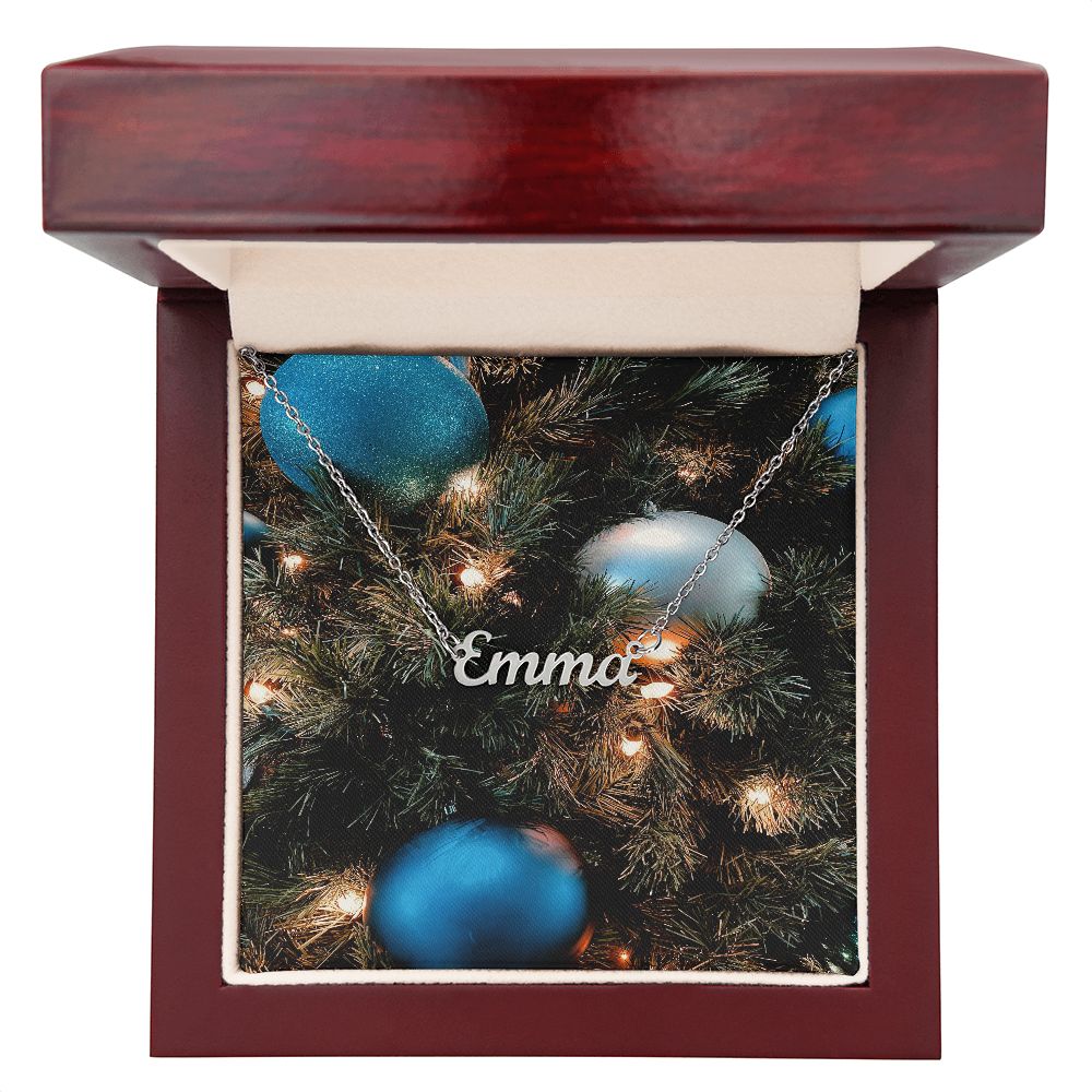 Merry Christmas Personalized Name Necklace