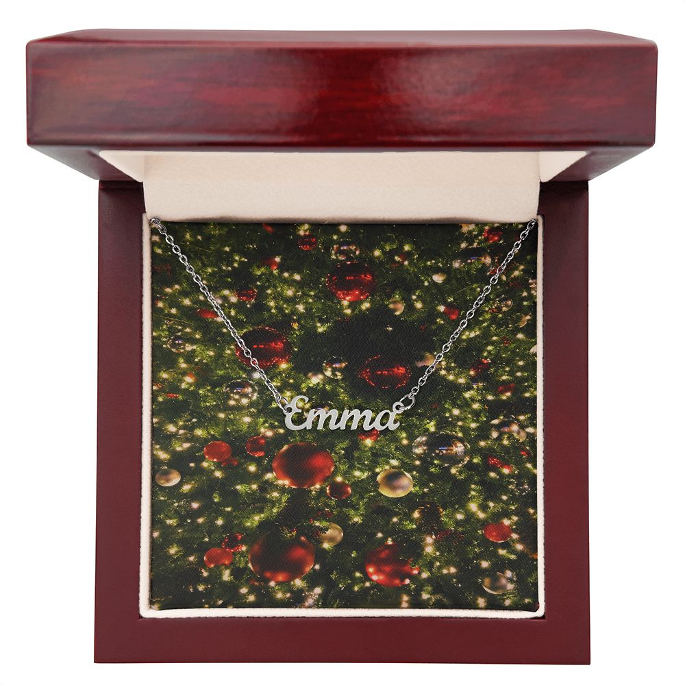 Merry Christmas Personalized Name Necklace