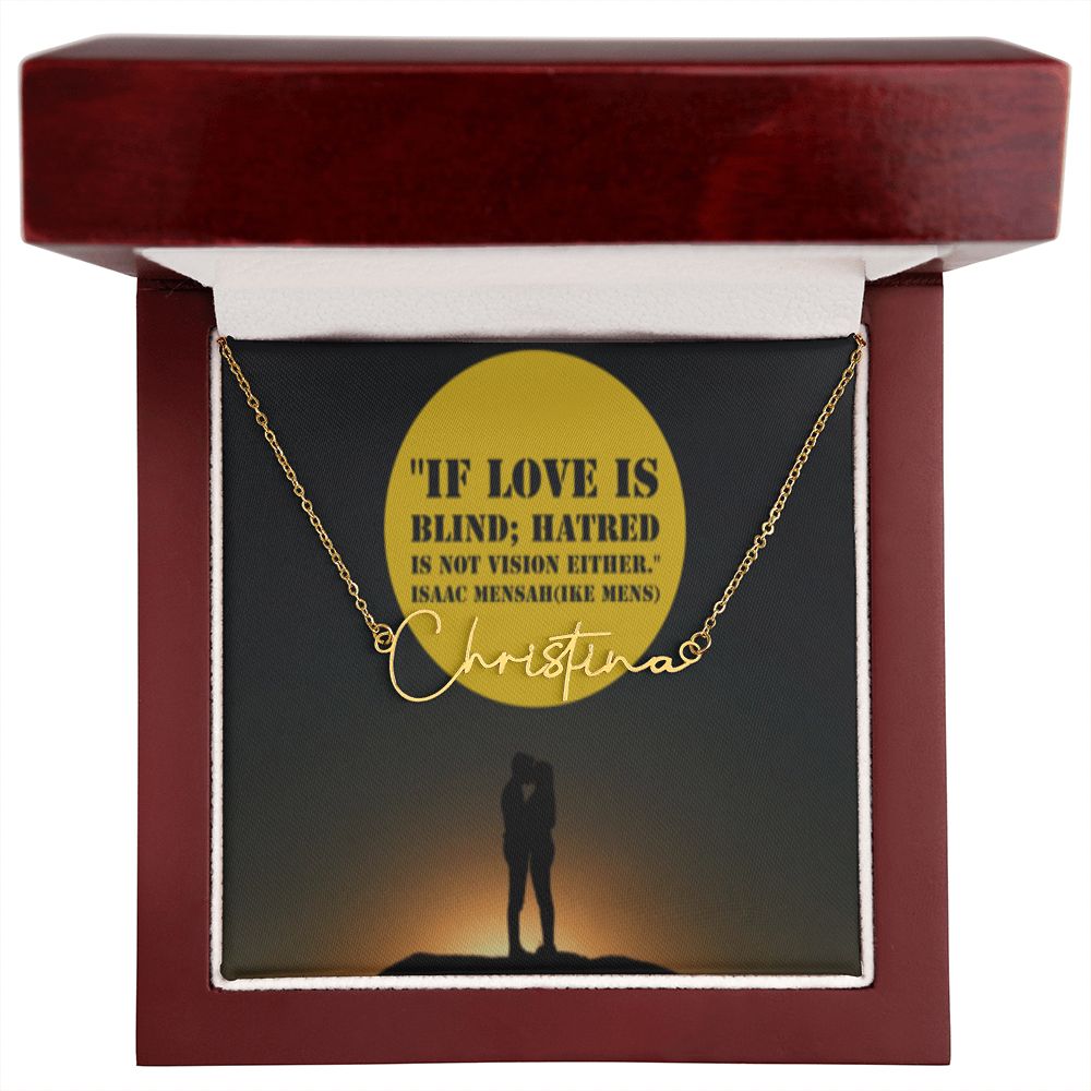 IKE MENS Quote Signature Name Necklace