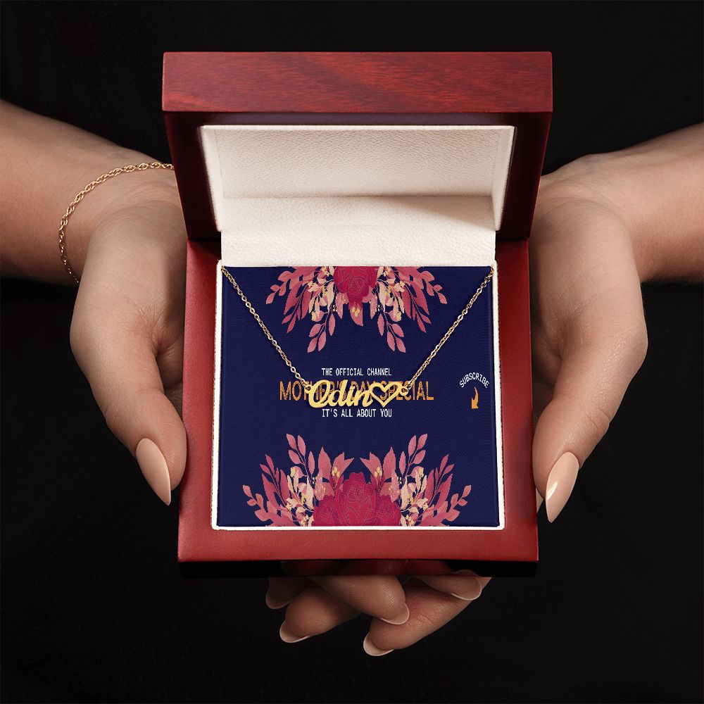 Happy Mother's Day Name +Heart Necklace