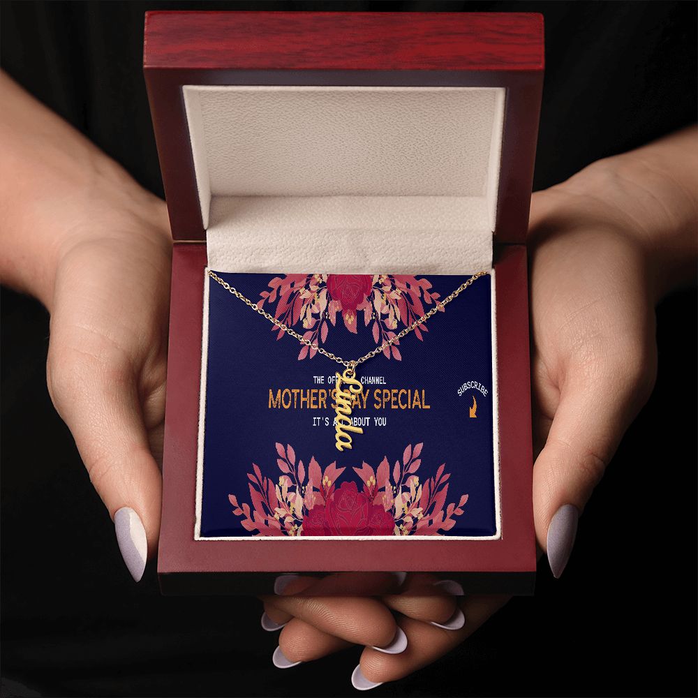 Happy Mother's Day Vertical Name Necklace