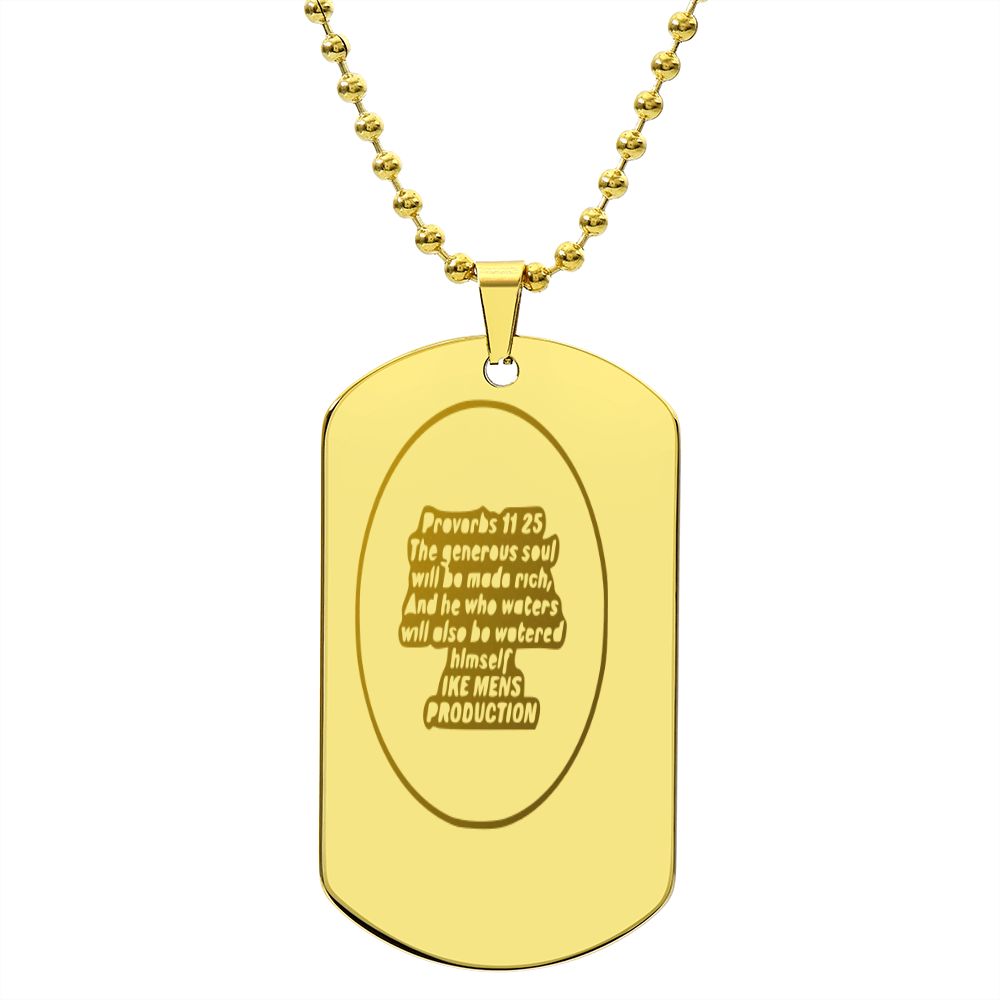 PROVERBS ENGRAVED DOG TAG NECKLACE