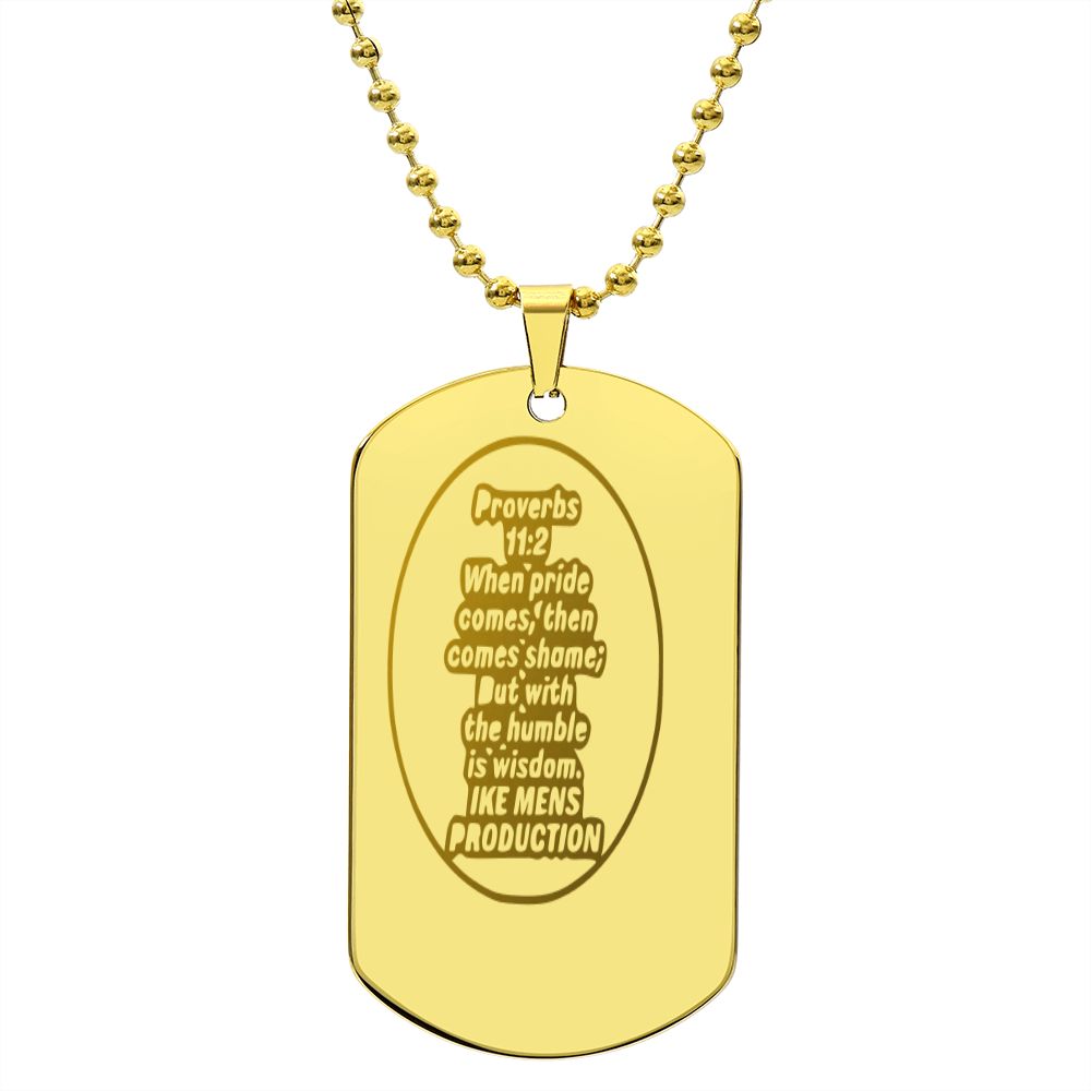 PROVERBS ENGRAVED DOG TAG NECKLACE