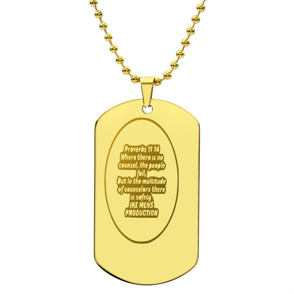PROVERBS ENGRAVED DOG TAG NECKLACE
