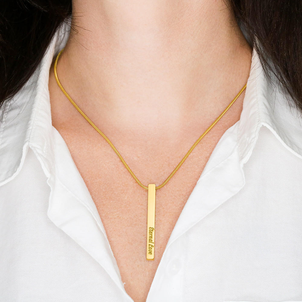 IKE MENS 2 sided Vertical Stick Necklace