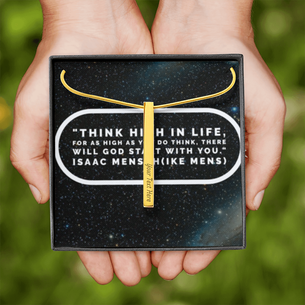 IKE MENS Quote 2 Sided Vertical Stick Necklace
