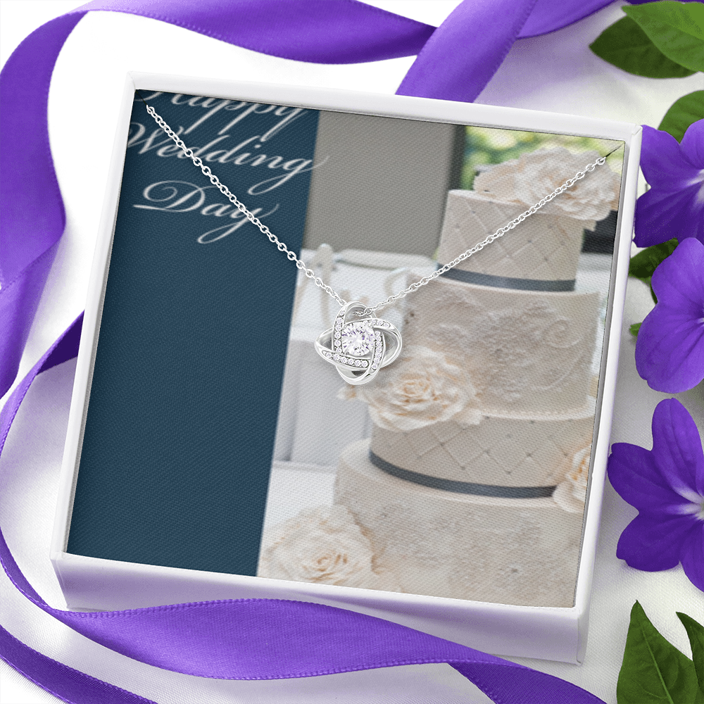 Happy Wedding Day Love Knot Necklace