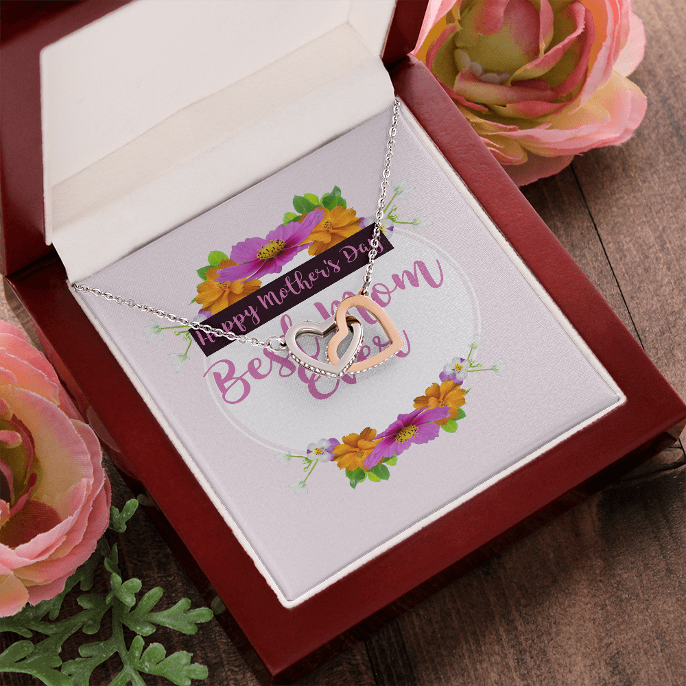 Happy Mother's Day Interlocking hearts necklace