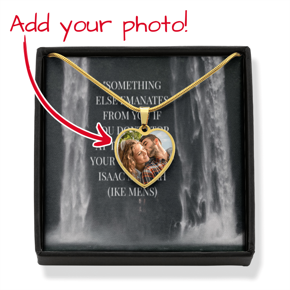 IKE MENS QUOTE HEART NECKLACE (Buyer Picture Upload)