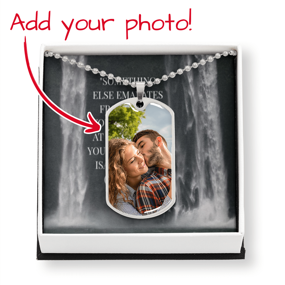 IKE MENS QUOTE MILITARY CHAIN NECKLACE
