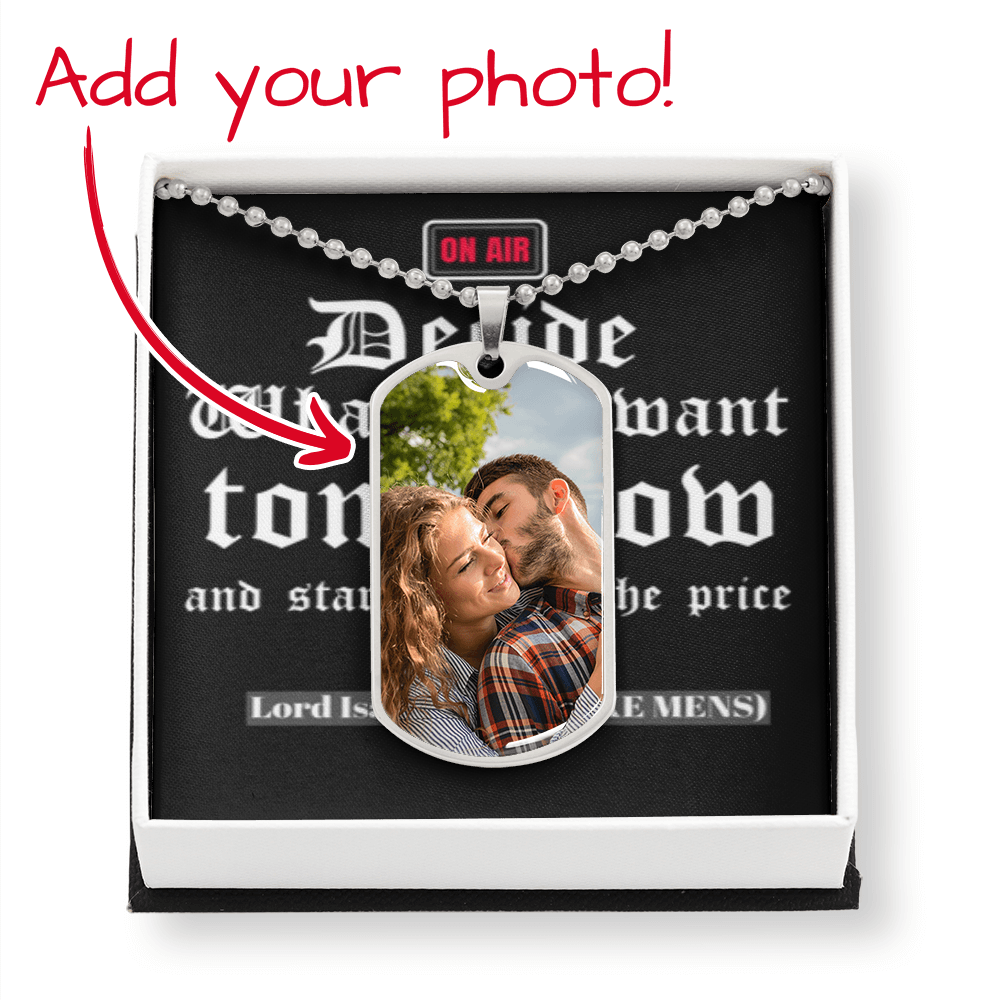 IKE MENS QUOTE MILITARY CHAIN NECKLACE (BUYER UPLOAD)
