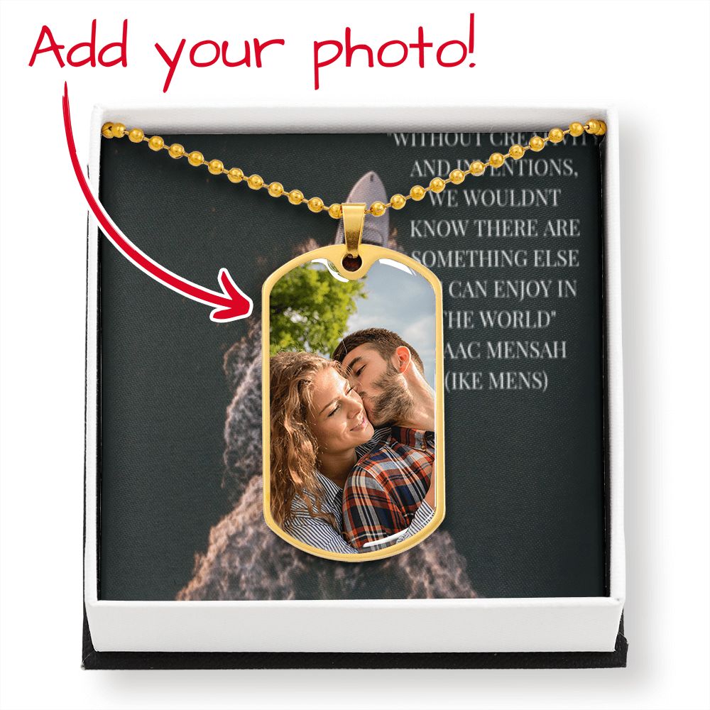 IKE MENS QUOTE MILITARY CHAIN NECKLACE