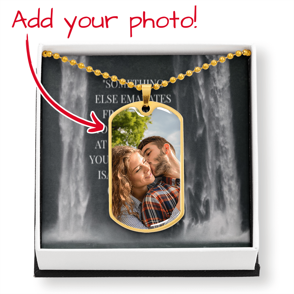 IKE MENS QUOTE MILITARY CHAIN NECKLACE