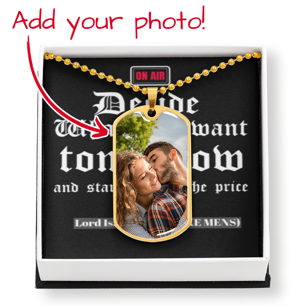 IKE MENS QUOTE MILITARY CHAIN NECKLACE (BUYER UPLOAD)