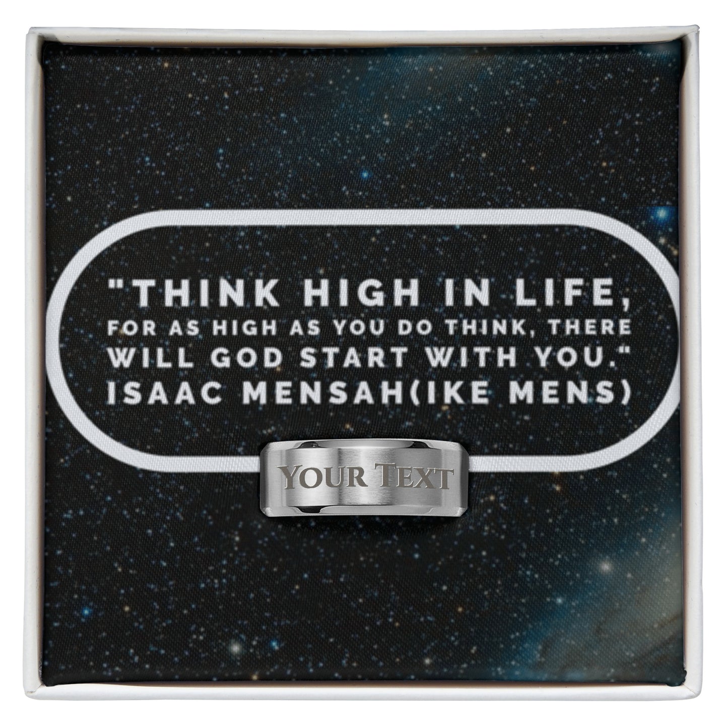IKE MENS Quote Engraved Men's Ring