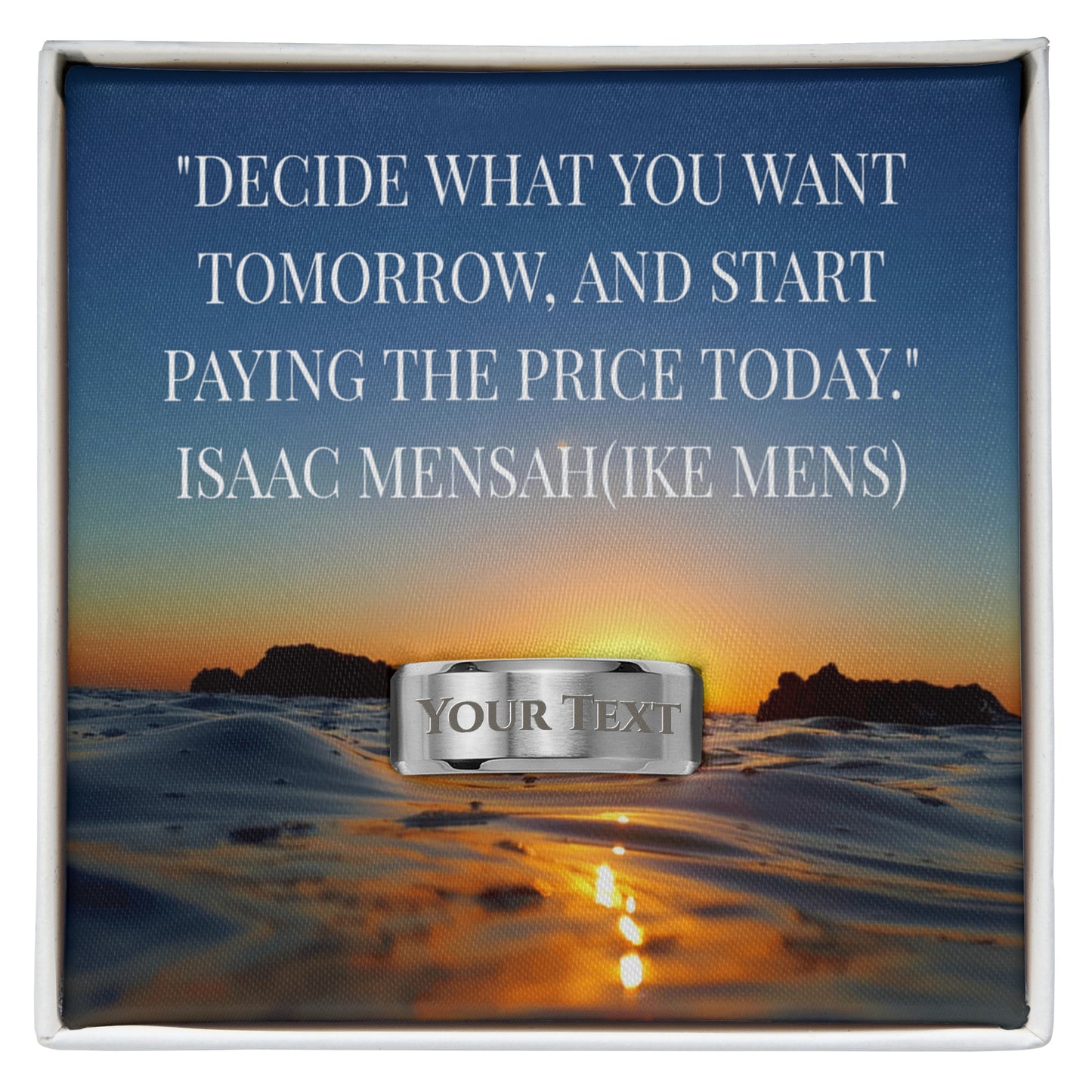 IKE MENS Quote Engraved Men's Ring