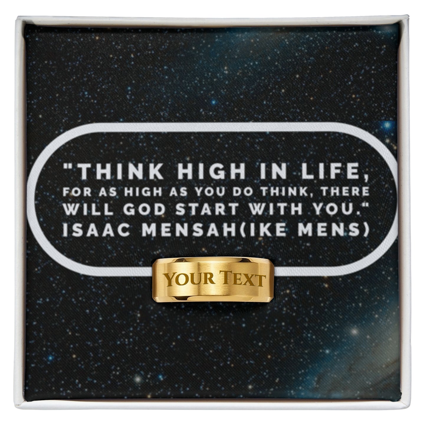 IKE MENS Quote Engraved Men's Ring