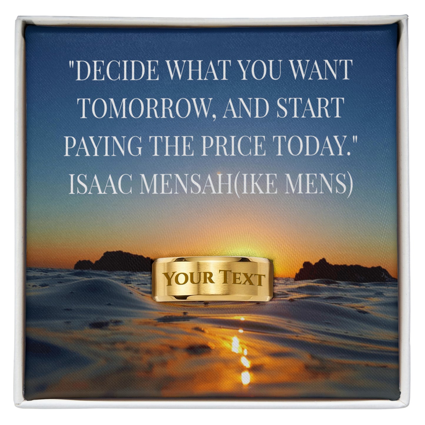 IKE MENS Quote Engraved Men's Ring