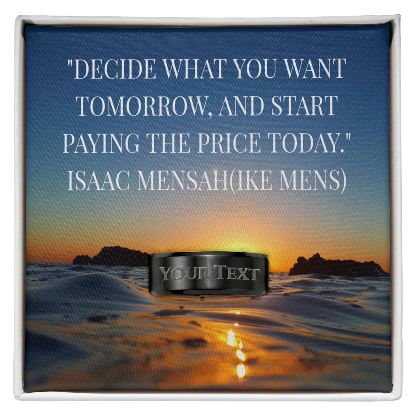 IKE MENS Quote Engraved Men's Ring
