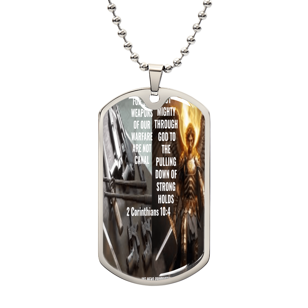 IKE  MENS Scripture Collage Military Chain