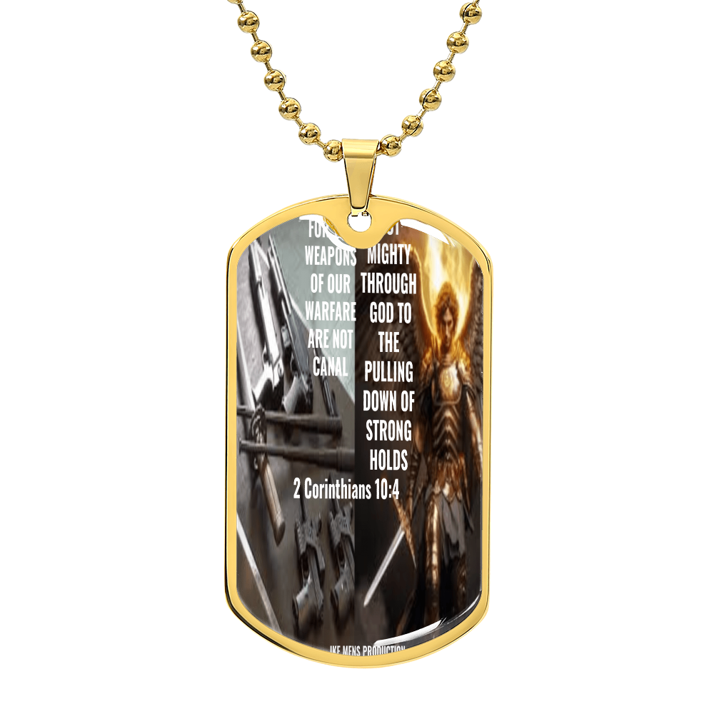 IKE  MENS Scripture Collage Military Chain