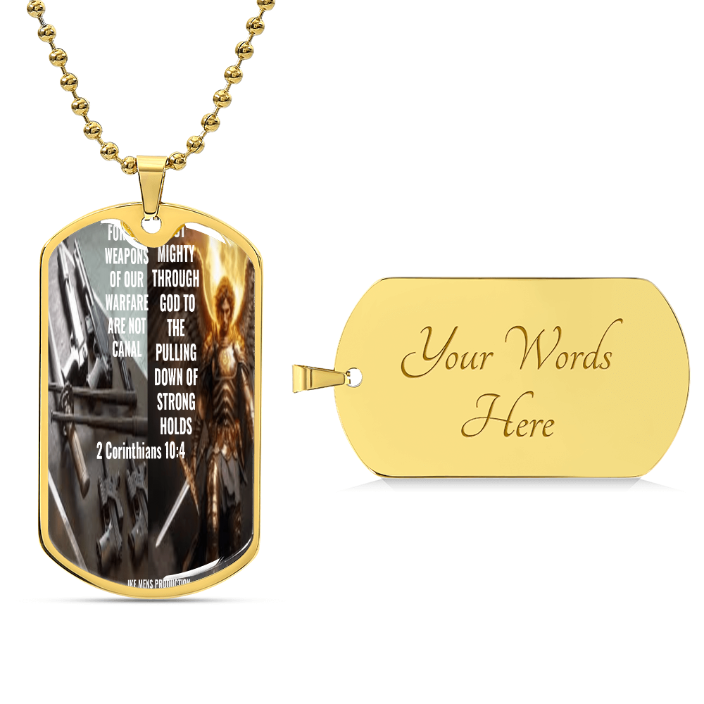 IKE  MENS Scripture Collage Military Chain