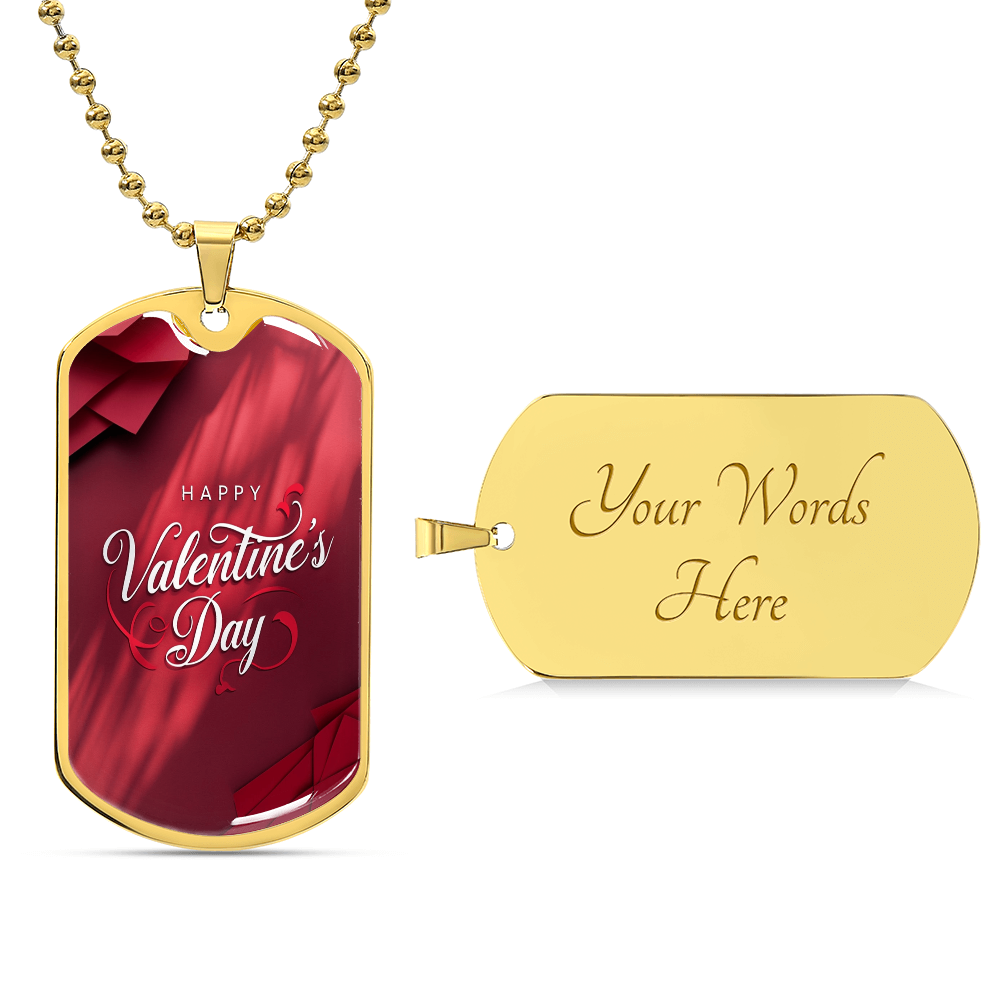 HAPPY VALENTINE'S DAY MILITARY CHAIN