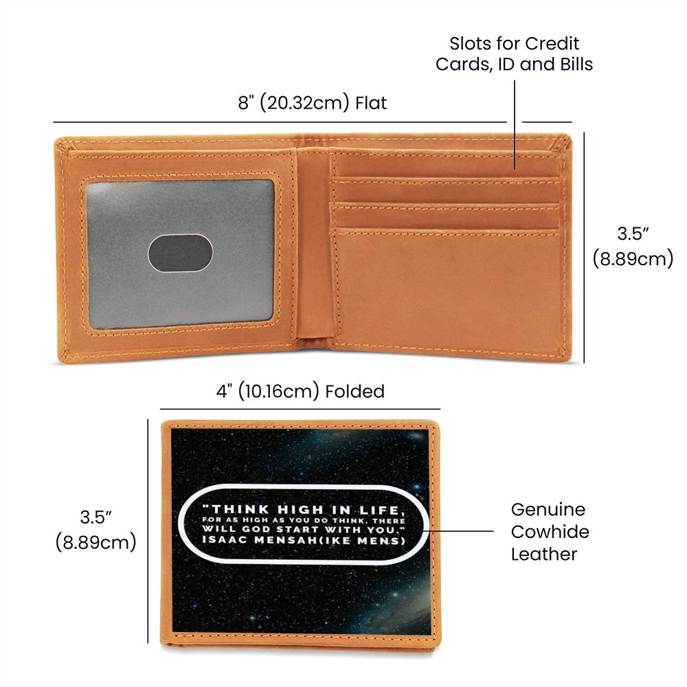 IKE MENS QUOTE GRAPHIC LEATHER WALLET