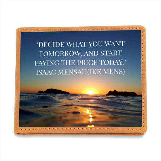 IKE MENS QUOTE GRAPHIC LEATHER WALLET