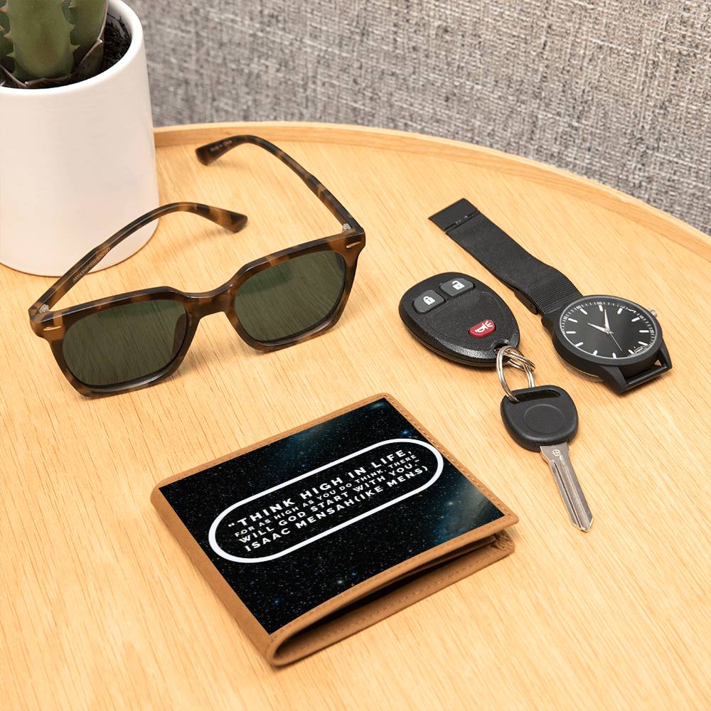 IKE MENS QUOTE GRAPHIC LEATHER WALLET