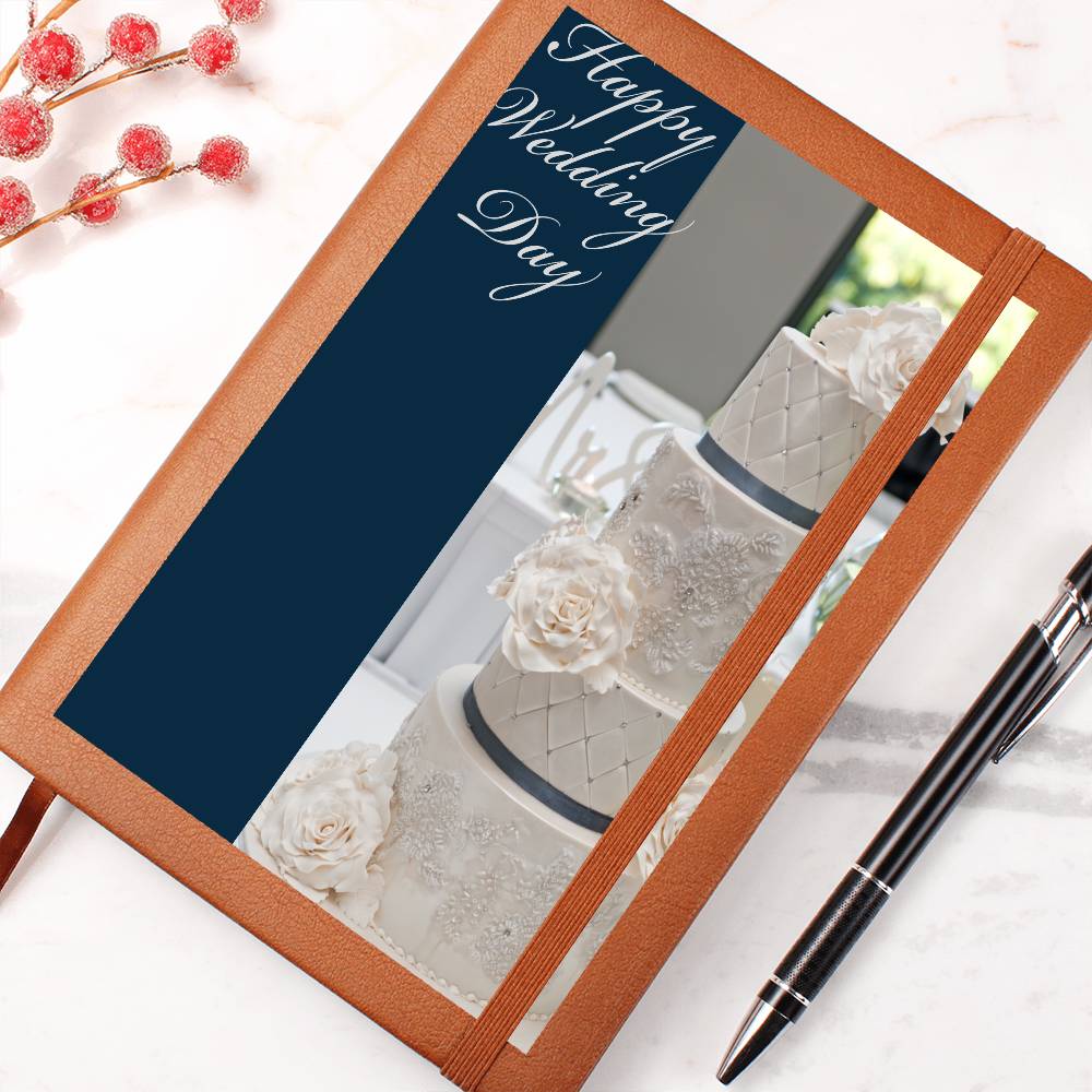 Happy Wedding Day Graphic Leather Journal