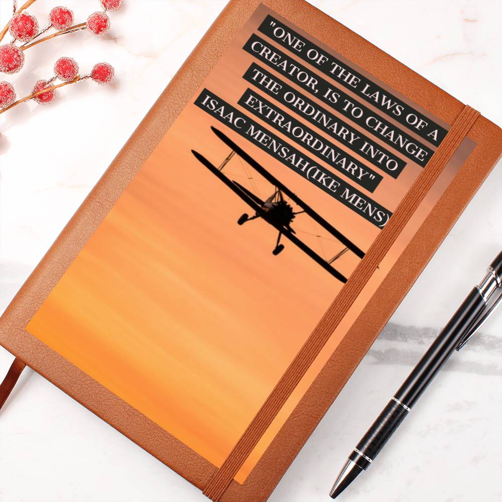 IKE MENS QUOTE GRAPHIC LEATHER  JOURNAL