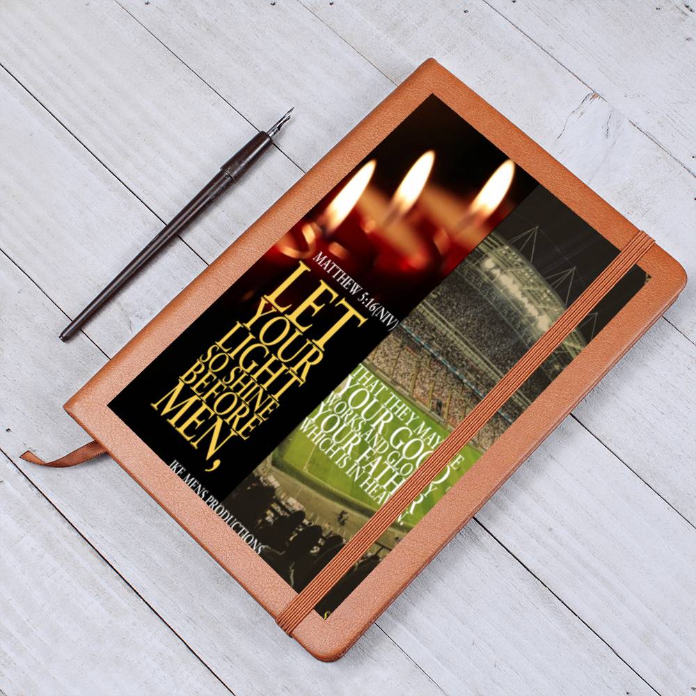 IKE MENS SCRIPTURE COLLAGE  GRAPHIC LEATHER  JOURNAL