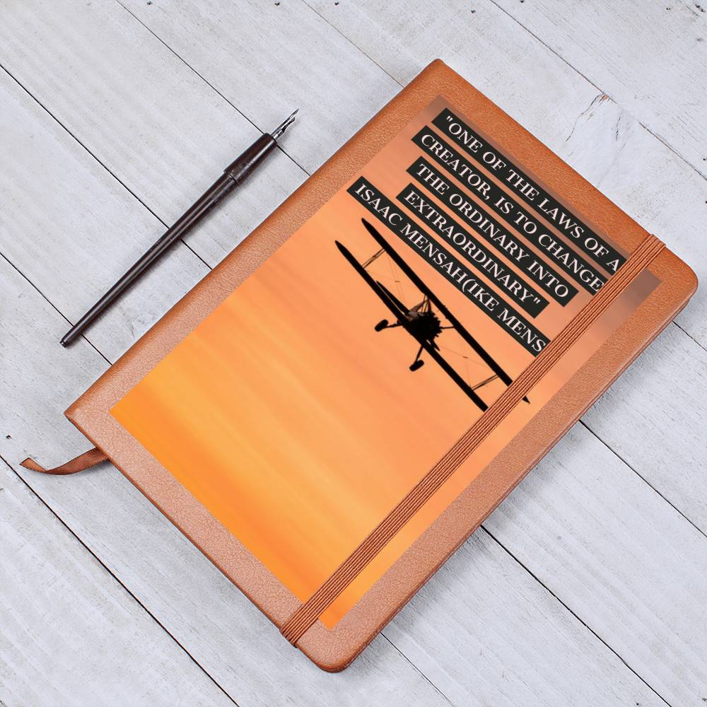 IKE MENS QUOTE GRAPHIC LEATHER  JOURNAL