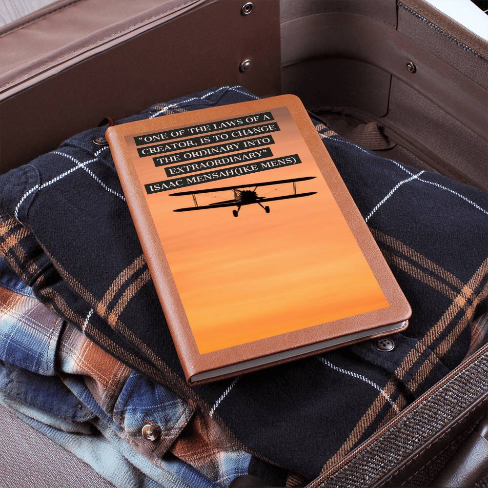 IKE MENS QUOTE GRAPHIC LEATHER  JOURNAL