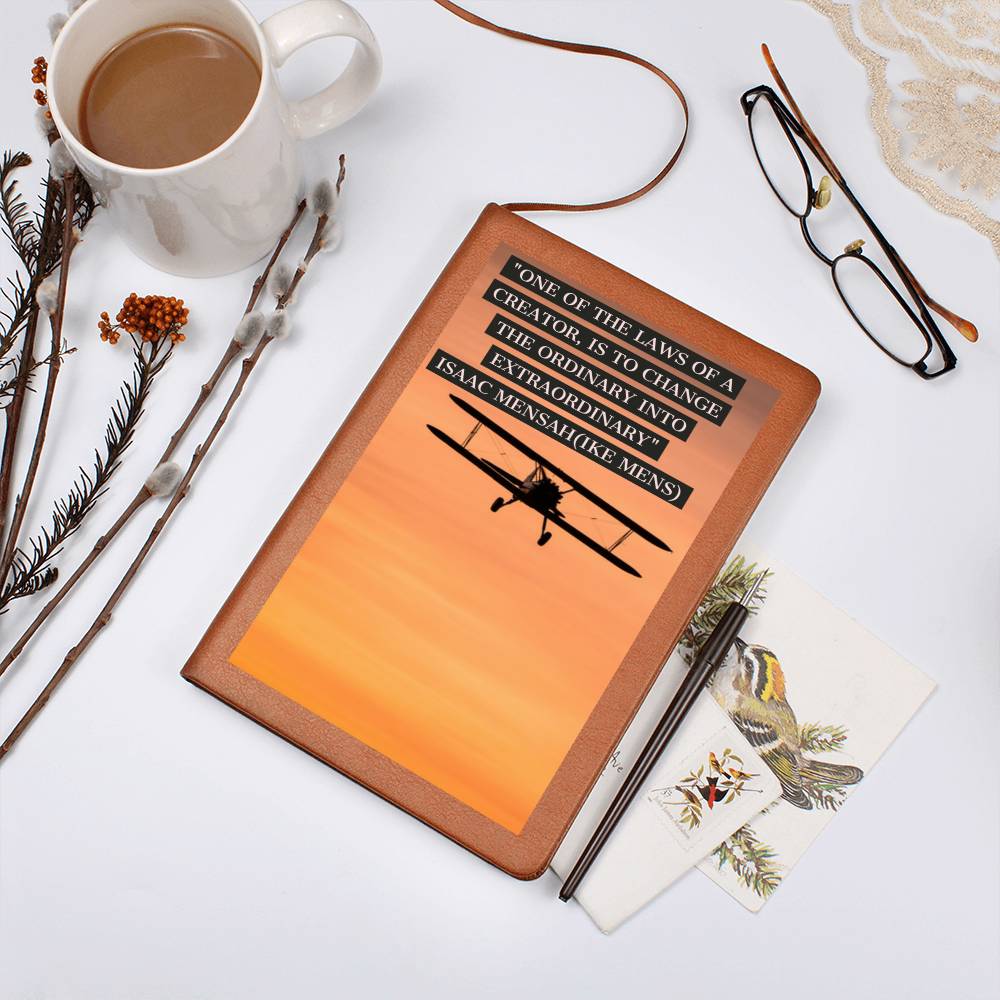 IKE MENS QUOTE GRAPHIC LEATHER  JOURNAL