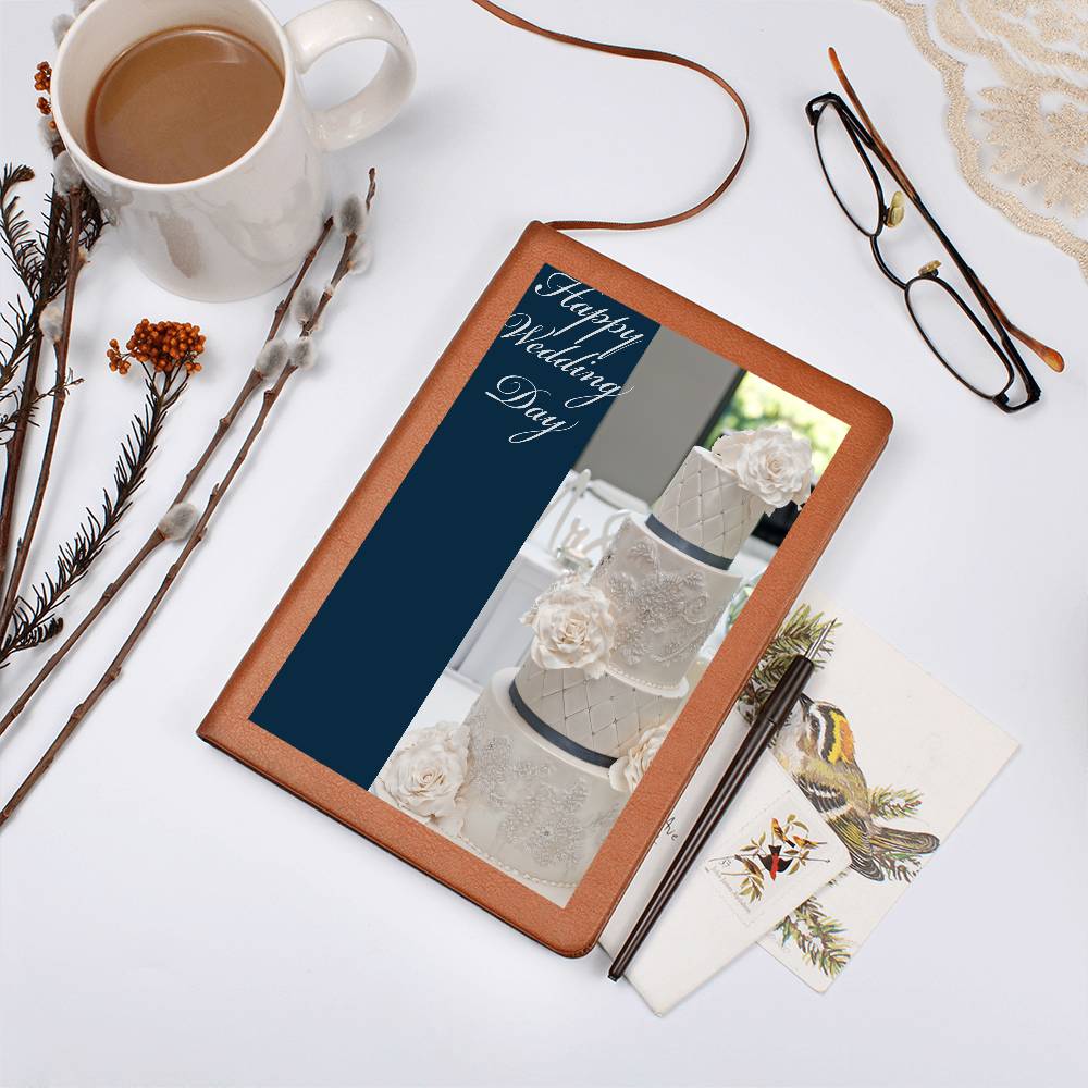 Happy Wedding Day Graphic Leather Journal