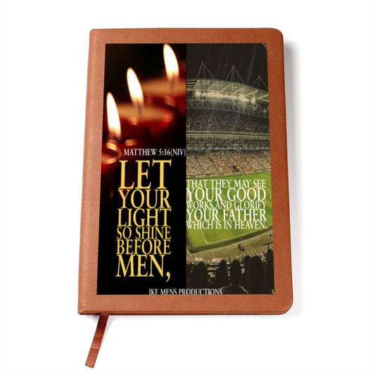 IKE MENS SCRIPTURE COLLAGE  GRAPHIC LEATHER  JOURNAL