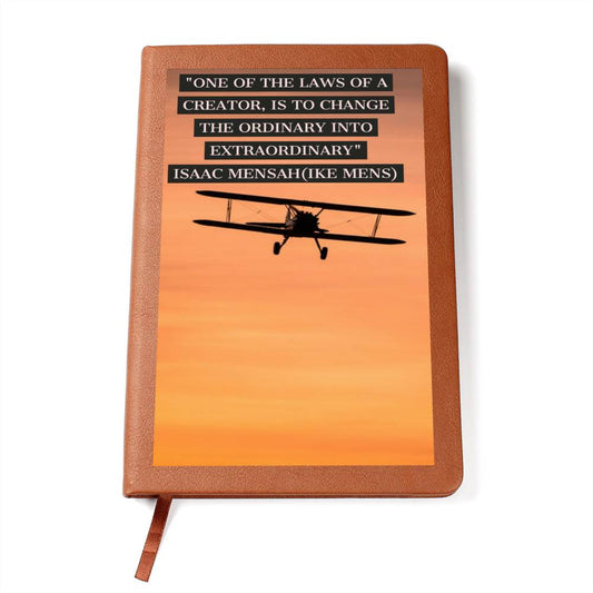 IKE MENS QUOTE GRAPHIC LEATHER  JOURNAL