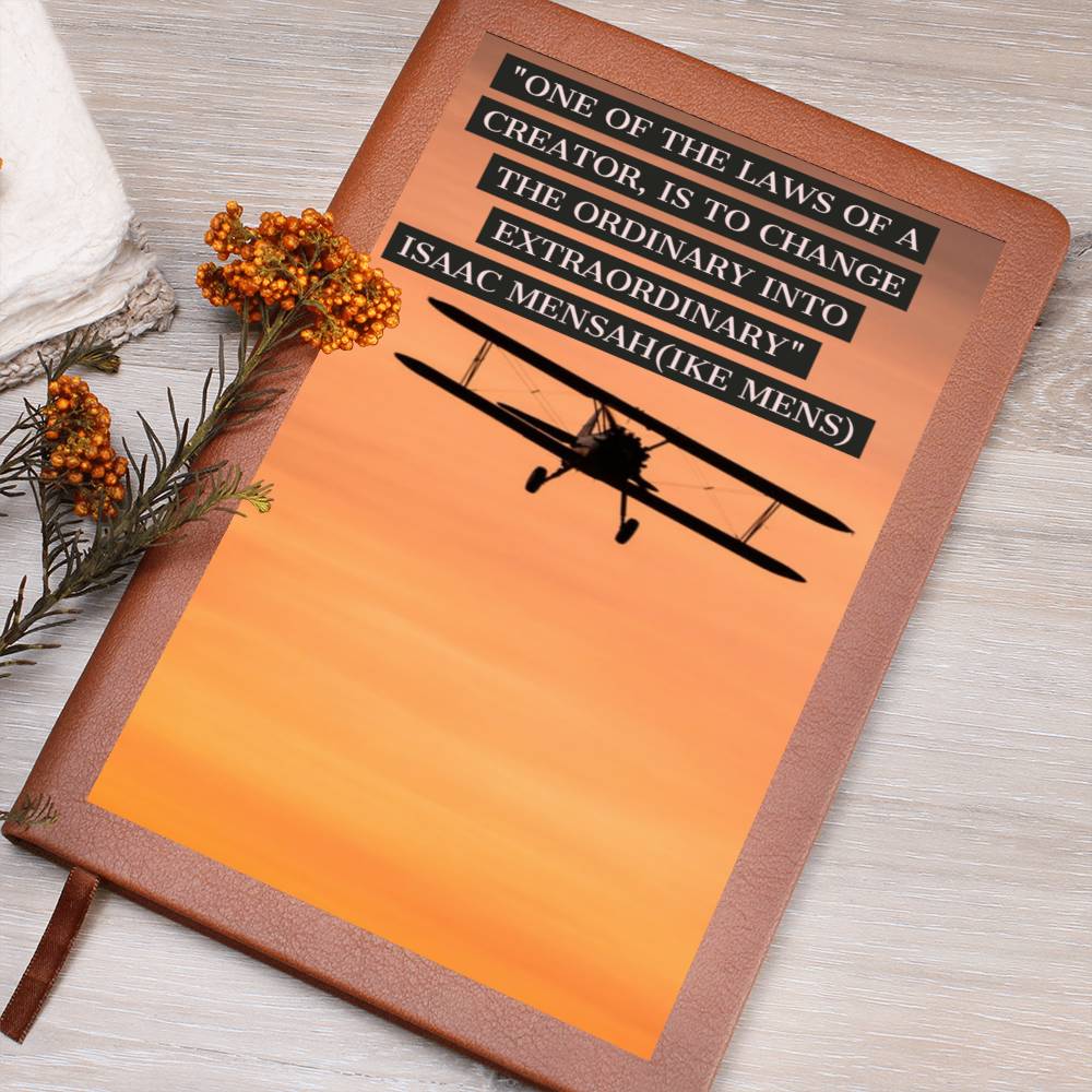 IKE MENS QUOTE GRAPHIC LEATHER  JOURNAL