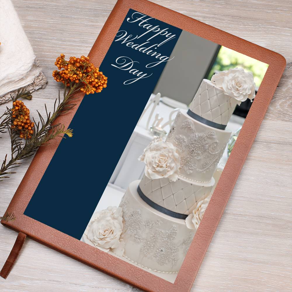 Happy Wedding Day Graphic Leather Journal